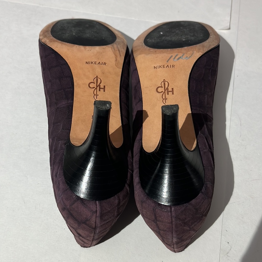Cole Haan x Nike Air sz 8.5 shoes dark aubergine purple Lainey suede heels pumps - Picture 9 of 11